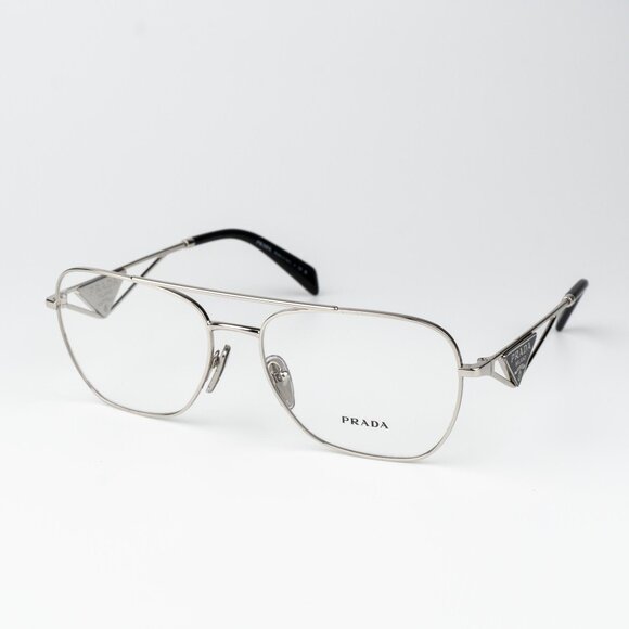 Prada Women Eyeglasses Gold Rectangle PRB50V 1BC1O1 NEW AUTHENTIC - Picture 1 of 10